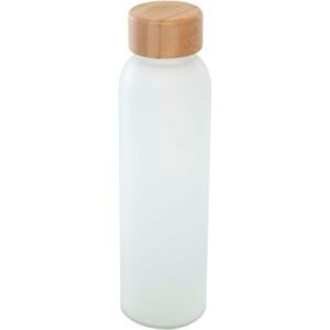 Lume 500 ml matte soda lime glass bottle with bamboo lid