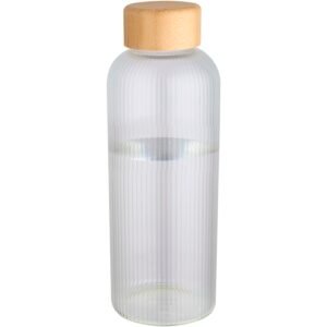 Mirage 650 ml single-walled borosilicate glass bottle with bamboo lid