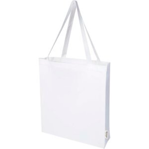 Madras 140 g/m² GRS recycled cotton gusset tote bag 12L