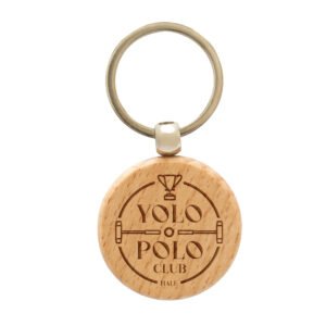 Round Beech Wooden Keyring