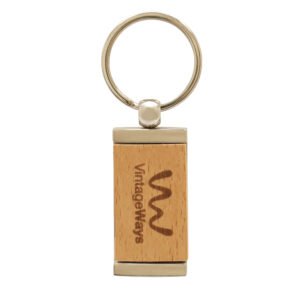 Promotional Bambley Bamboo And Metal Keyring