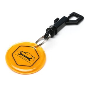 ROUND REFLECTIVE KEYRING WITH SWIVEL TRIGGER CLIP